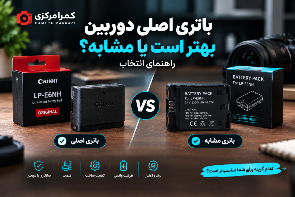 مقایسه باتری اصلی و مشابه دوربین